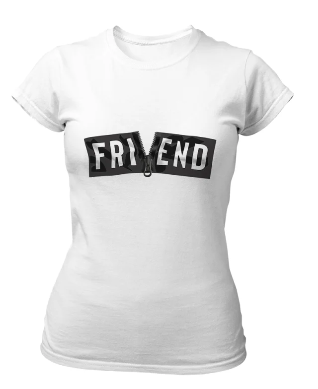 Friend Tshirt for Women Hate Love Split White