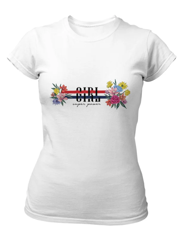 Girl Super Power T Shirt for Women Sexy Gril