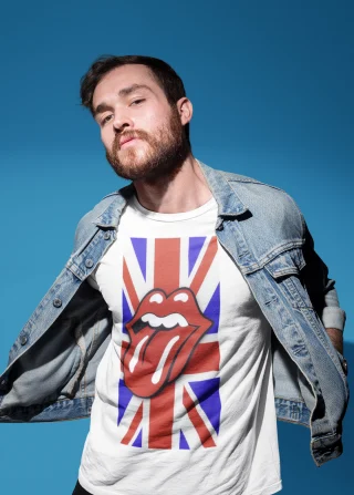 Roling Stones T Shirt Rock Flag UK — alternate view