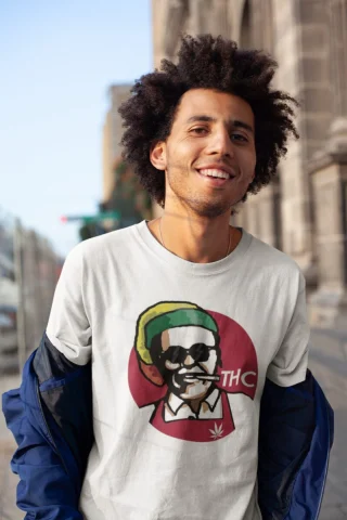 Thc KFC Tee Marijuana Weed Shirt T-Shirt Cannabis Funny Pot Stoner Mens Gift Molecule Leaf Medicine Legalize — alternate view