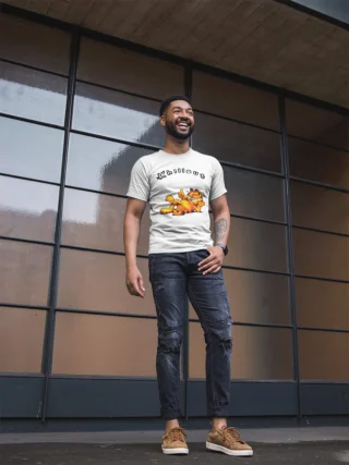 Garfield T-Shirt Chillout Funny Cartoon Size Shirt Retro Famous Cat Oldschool Tee gift 2022 — alternate view