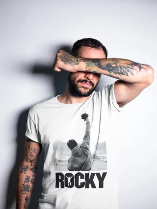 Rocky T-Shirt Movie Film Mens Balboa Shirt Boxing Horror Retro Tee Training Picture Show Rough Top Gift Gym Sleeve Plain — alternate view