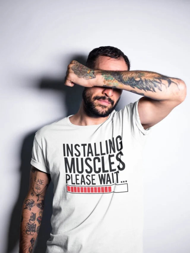 Muscles Installing Mens Gym Shirt Funny Top Please Wait Bodybuilding Workout Gift Vest T-Shirt Joke Tee Stringer Training Slogan Panda