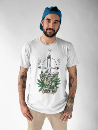 Classic Only Drugs Can Save Me T Shirt Cannabis THC Cbd Cross Green Love Peace S M L XL XXL — alternate view