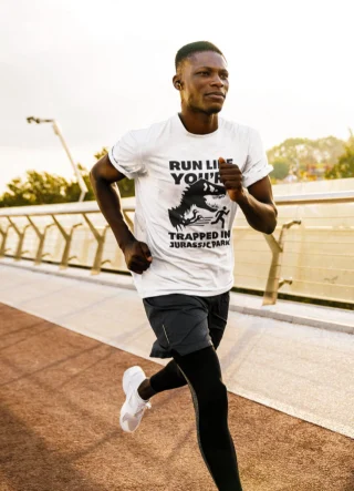 Running Jurassic World Top Size Gym T-rex Sports T-Shirt Shirt Dry Fit Black Tshirt Dri-Fit Cool Sleeve Small Tee New — alternate view