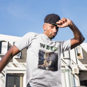 Teddy Ted Bear Mens Wellcoda Psycho Sinner Graphic T-Shirt Cannabis THC Cbd Cross Green Love Peace S M L XL XXL