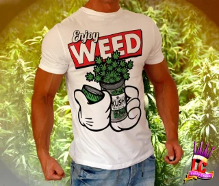 Enjoy Weed Christmas T-Shirt Cannabis THC Cbd Cross Green Love Peace S M L XL XXL Gift