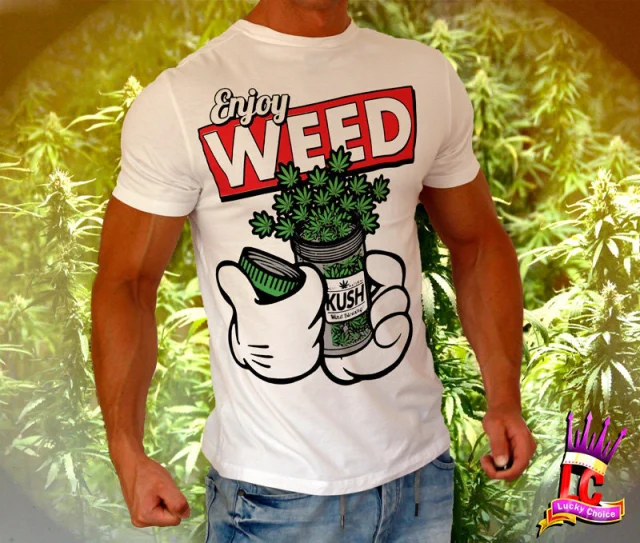 Enjoy Weed Christmas  T-Shirt Cannabis THC Cbd Cross Green Love Peace S M L XL XXL Gift