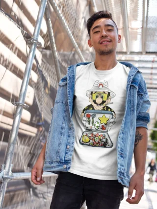 Las Vegas Parano T Shirt Mario marijuana cannabis Cocaine White S M L XL XXL Drugs — alternate view