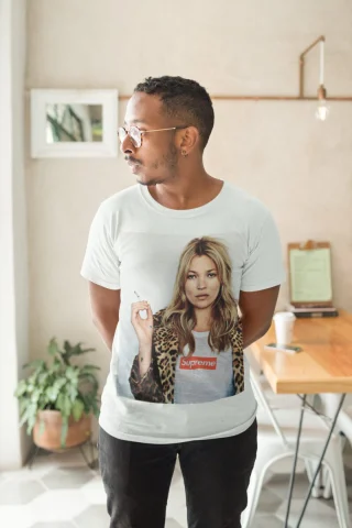 Kate T Shirt Streetwear Moss Women Supr White S M L XL XXL