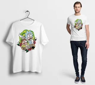 Rick and Morty T Shirt Cartoon Wubba Lubba Dub Dubb Tee Funny — alternate view