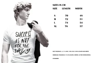 Success is not for the Lazy T Shirt Motivation Gym Business Gift slogan UK — alternate view