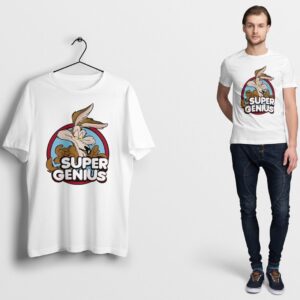 Wile E Coyote Super Genius Official Roadrunner Mens T-Shirt Funny Gift