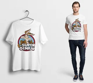 Wile E Coyote Super Genius Official Roadrunner  Mens T-Shirt Funny Gift