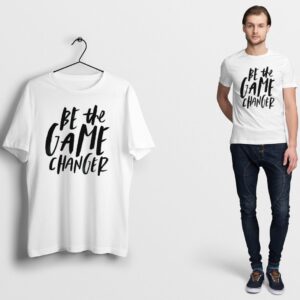 GAME CHANGER - sports inspired slogan white t-shirt with graphic print