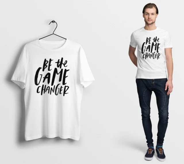 GAME CHANGER - sports inspired slogan white t-shirt with graphic print