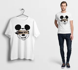 Mickey Mouse T Shirt Money Face Gift Cartoon Funny