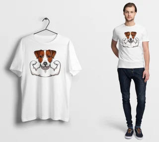 Solid Short Sleeve T Shirt Jack Russell Terrier - New Black Ringer Cottonmuscle Men's T Shirts