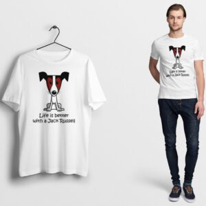 Dog Lover T Shirt Life is better with Jack Russell Terrier - New Black Ringer Cotton muscle Men's T Shirts