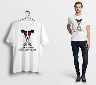Dog Lover T Shirt Life is better with Jack Russell Terrier - New Black Ringer Cotton muscle Men's T Shirts