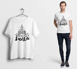 Good Santa Slogan Christmas T Shirt Santa Gift Funny Men Xmas is my Favorite