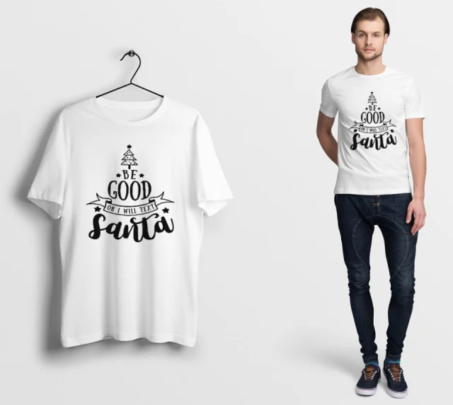 Good Santa Slogan Christmas T Shirt Santa Gift Funny Men Xmas is my Favorite