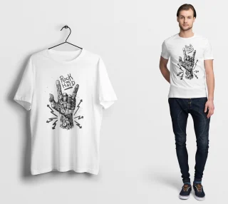 Rock hand unisex t-shirts. Spooky goth design Skeleton Hand S M L XL XXL