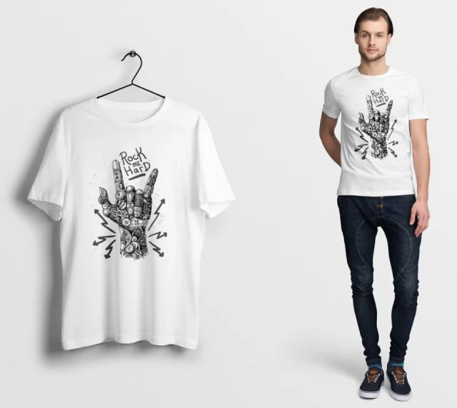 Rock hand unisex t-shirts. Spooky goth design Skeleton Hand S M L XL XXL