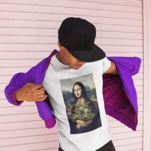 Monalisa  T Shirt marijuana cannabis mary jane White S M L XL XXL
