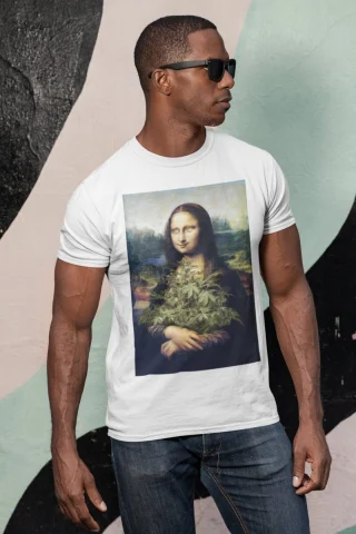 Monalisa T Shirt marijuana cannabis mary jane White S M L XL XXL — alternate view