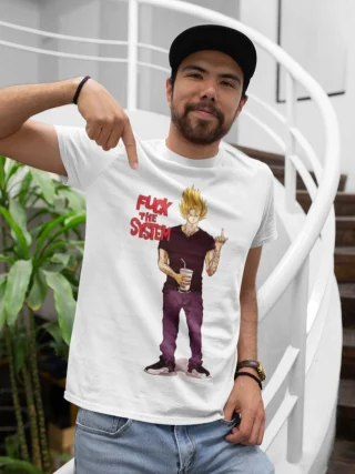 Vegeta Dragon T Shirt Super Streetwear Sayan Gym Fcuk System