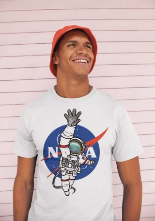Nasa T-Shirt Space Shirt Logo Sleeve Mens Black Size Men's Graphic