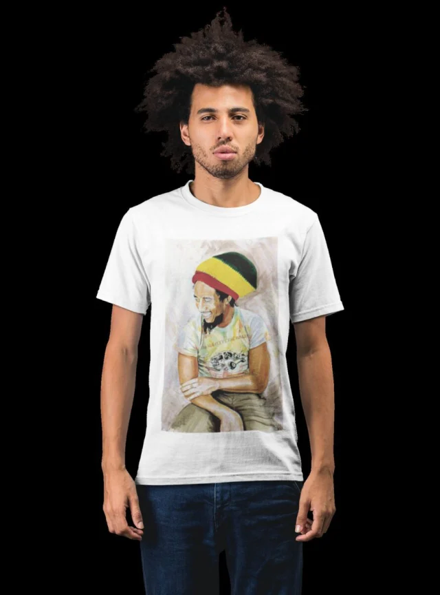Bob Marley T-Shirt Mens Zion Shirt Vintage Tee Black Reggae Rasta One Love