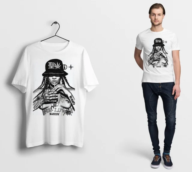 Rihanna Tee Cannabis T Shirt Sativa Indica Board Amstedam Chill Relax Weed Black white