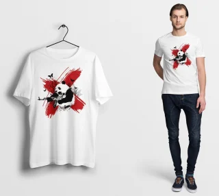 Panda Pulp Fiction T Shirt Movie Poster Tarantino 90s Cult Film Cool Gift Tee