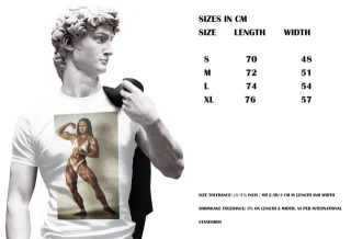 Mona Lisa Bodybuilding T Shirt Muscle Motivation Gym Protein Gift Cartoon UK ART — alternate view