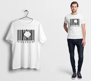 Freedom Barcode Over Fear Shirt, Freedom T-Shirt, Motivational Shirt, American Veteran Shirt, Independence Day Outfit, Fourth Of July Tee