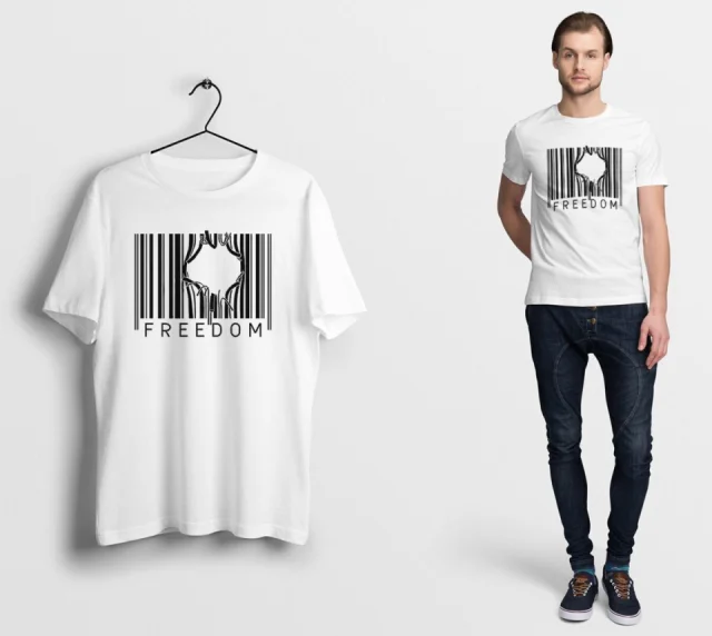 Freedom Barcode Over Fear Shirt, Freedom T-Shirt, Motivational Shirt, American Veteran Shirt, Independence Day Outfit, Fourth Of July Tee