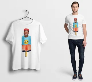 Tyler Ice Cream T Shirt the Creator Hip Hop Rap Pug Jake the Dog Cartoon Funny