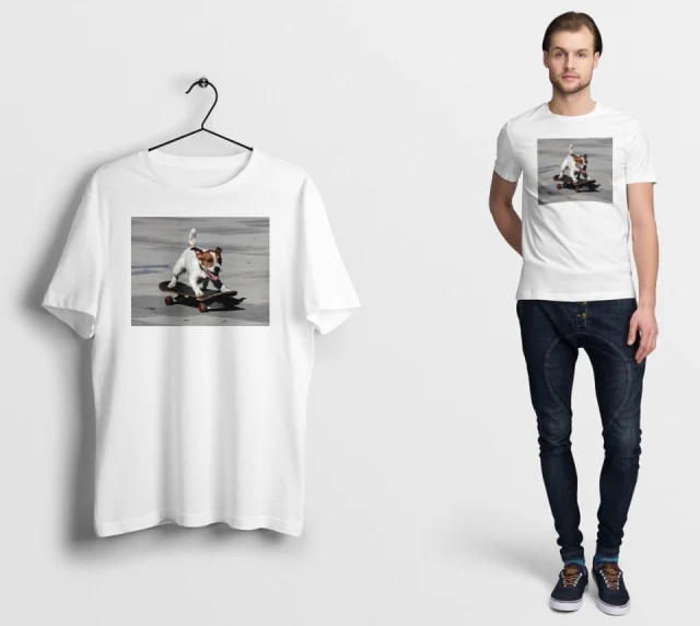 Russell Jack Terrier T-Shirt  Dog Lover Crazy Skateboard S M L XL XXL