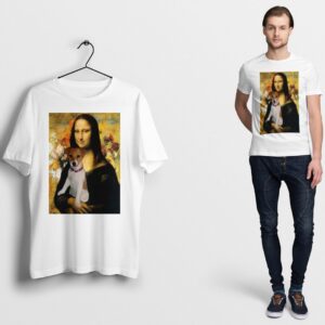Monalisa T Shirt Dog Lover Jack Russell Terrier - New Black Ringer Cotton muscle Men's T Shirts
