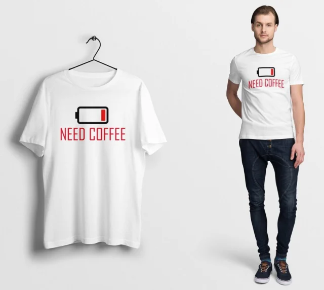T-Shirt Need Coffee Shirt Mens Sleeve And Tops Men's Funny Energy
