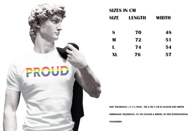 Proud T Shirt Lgbt Pride Gay  Rainbow Slogan S M L XL XXL White