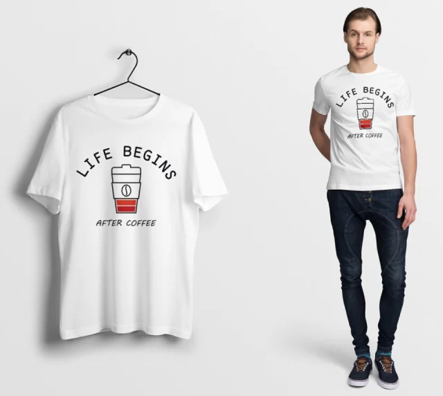 Life begin after coffee T-Shirt Need Coffee Shirt Mens Sleeve And Tops Men's Funny Energy
