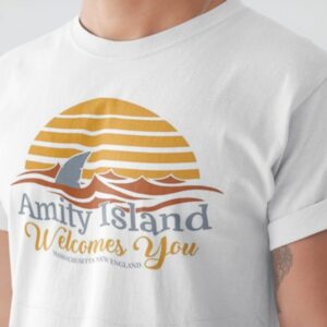 Amity Island T shirt 70 s movie poster T shirt Ideal Gift Present Tee
