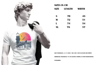 Amity Island T shirt 70 s movie poster T shirt Ideal Gift Present Tee Holiday TV — alternate view
