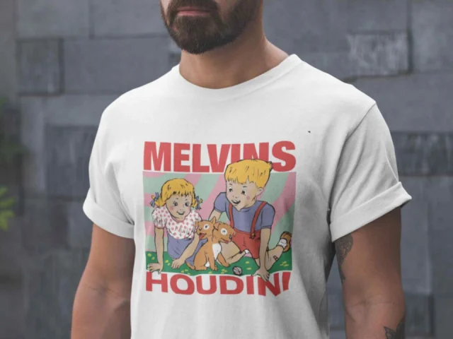 Melvins Houdini Album Black Unisex T-shirt, Metal Punk Rock Band Shirt, Music Band Shirt