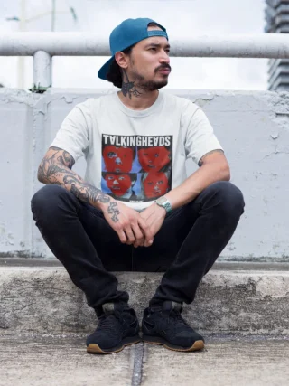 Talking Heads Once In A Lifetime Cover Vinyl Punk Rock T Shirt Meme Gift Funny Vintage Style Unisex Gamer Music Top Mens Womens Tee — alternate view