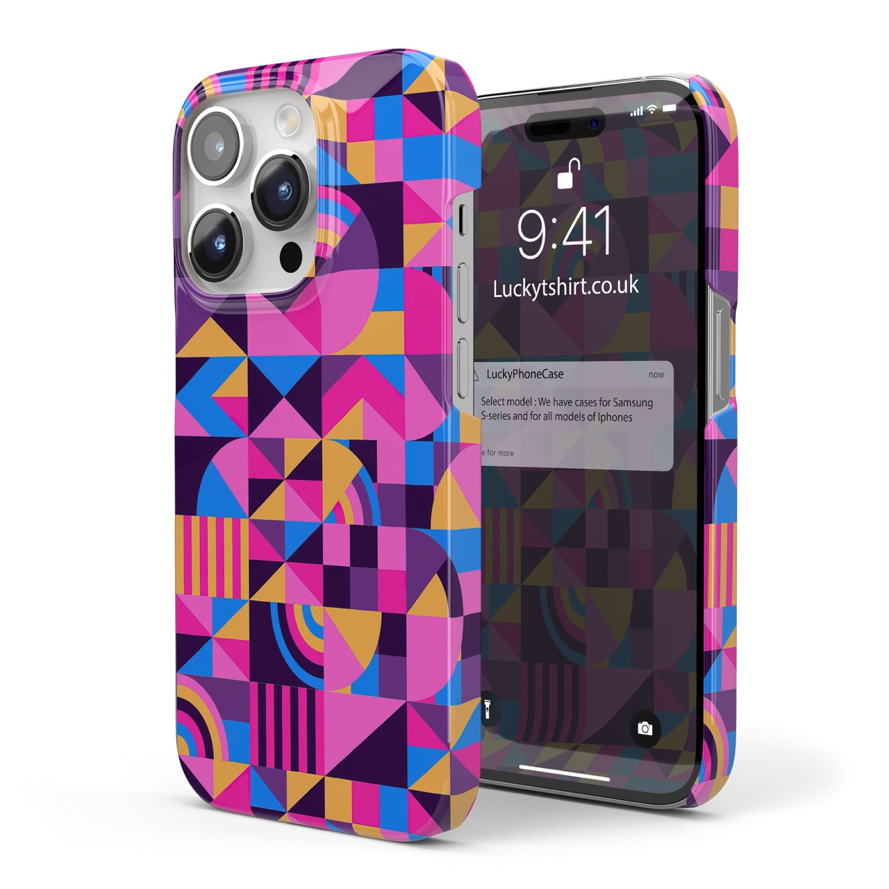 Geometry Pattern Pink Phone Case
