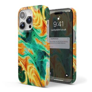 Orange Green Marble Pink Phone Case
